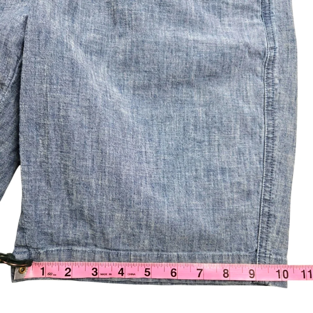 Lands End Mid-Rise Elastic‎ Waist Pull-On Cotton Shorts Pockets Size Small